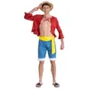 Image de Déguisement cosplay - CHAKS - Luffy One Piece Homme - Rouge multicolore - Taille S - Veste bermuda chapeau
