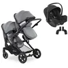 Image de HAUCK - Poussette Duo Double Atlantic Twin + Siège auto i-Snug 2 Melange Grey