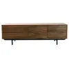 Image de Miliboo - Meuble TV vintage en bois foncé avec rangements fermés L160 cm MANNY
