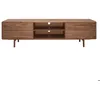 Image de Miliboo - Meuble TV en bois foncé noyer 1 porte 2 tiroirs L180 cm SUVA