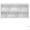 Image de Miliboo - Bibliothèque basse finition bois blanc L140 cm EPURE