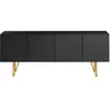 Image de Miliboo - Meuble TV design noir et métal doré L140 cm OZEN