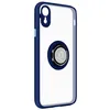 Image de Coque de protection - AVIZAR - iPhone XR - Bague de maintien - Finition métallique - Bleu nuit