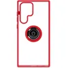 Image de Coque - Samsung - Galaxy S22 Ultra - Bi-matière - Bague Métallique - Support Vidéo Rouge