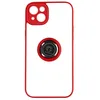 Image de Coque iPhone 14 - Bi-matière - Rouge - Bague Métallique - Support Vidéo - Anti-traces