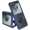 Image de Coque - AVIZAR - Samsung Galaxy Z Flip 6 - Rigide - Bague Métallique - Support Vidéo Bleu