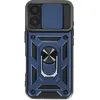 Image de Coque pour iPhone 17 - MAYAXESS - Bleu nuit - Cache caméra coulissant - Bague magnétique - Protection complète