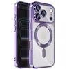 Image de Coque pour iPhone 17 Pro - AVIZAR - MagSafe - Contour Chromé Violet - Protection Chocs - Design Transparent
