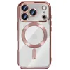 Image de Coque pour iPhone 17 Pro Max - AVIZAR - MagSafe - Contour Chromé Rose - Protection Élégante - Souple