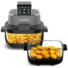 Image de Kitchencook - Crispx - Friteuse à Air Panoramique 2 Récipients Verre