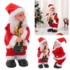 Image de Automate - Père Noël - Guitare musicale - Rouge - 26x12x11 cm - Décoration de fête