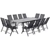 Image de RAVENNE - salon de jardin extensible 12 places en aluminium gris
