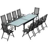 Image de BRESCIA - salon de jardin 10 places extensible en aluminium gris