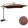 Image de SOLENZARA - Parasol LED carré déporté 3x3 marron en aluminium