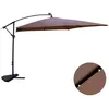 Image de SOLENZARA - Parasol LED carré déporté 3x3 marron en aluminium