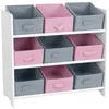 Image de Urban Living - Meuble de rangement enfant 9 Paniers Girl - 63 x H. 595 cm - Rose