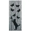 Image de Wenko - Rideau de porte en bambou à motifs chat et papillon - 90 x 200 cm - Gris