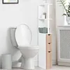 Image de IDMARKET Meuble WC étagère WILLY bois 3 portes blanc et hêtre