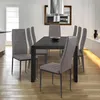 Image de IDMARKET Lot de 6 chaises de salle à manger ROMANE assise matelassée gris