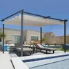 Image de IDMARKET Pergola toit rétractable 4 pieds 3x4 M tonnelle taupe