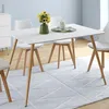 Image de IDMARKET Table à manger scandinave rectangle SARA 6 personnes blanche 120 cm