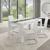 Image de IDMARKET Lot de 4 chaises de salle à manger MIA pieds chromés blanc