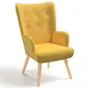 Image de IDMARKET Fauteuil scandinave IVAR en tissu jaune