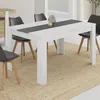 Image de IDMARKET Table à manger rectangle GEORGIA 6 personnes blanche et grise 140 x 80 cm
