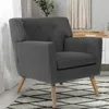 Image de IDMARKET Fauteuil scandinave LIV en tissu gris anthracite