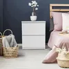Image de IDMARKET Lot de 2 tables de chevet TOMI 2 tiroirs bois blanc