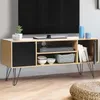 Image de ID MARKET meuble tv NOEMI 2 portes 113 cm noir à poser