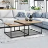 Image de IDMARKET Lot de 2 tables basses gigognes DETROIT 60/70 design industriel