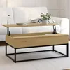 Image de IDMARKET Table basse plateau relevable rectangulaire DETROIT design industriel