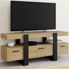 Image de ID MARKET meuble tv PHOENIX 3 tiroirs 116 cm bois clair à poser