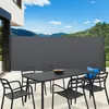 Image de IDMARKET Paravent extérieur rétractable 180 x 400 CM gris anthracite store latéral