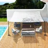 Image de IDMARKET Voile dombrage rectangulaire design ombrière camouflage 3x4 M blanc