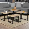 Image de IDMARKET Lot de 4 tables basses gigognes DETROIT 35/40/45/50 design industriel