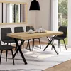 Image de IDMARKET Table à manger rectangle ALMA 6 personnes design industriel 160 cm