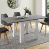 Image de IDMARKET Table à manger extensible rectangle DONA 4-8 personnes plateau effet béton 80-160 cm