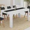 Image de IDMARKET Table à manger rectangle GEORGIA 8 personnes blanche et noire 160 x 80 cm
