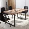 Image de IDMARKET Table à manger rectangle DAKOTA 6 personnes pieds forme en U design industriel 160 cm