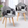 Image de IDMARKET Lot de 2 chaises de salle à manger SARA scandinaves patchworks noirs gris et blancs