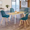 Image de IDMARKET Lot de 4 chaises de salle à manger MANDY scandinaves bleu