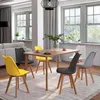 Image de IDMARKET Lot de 6 chaises de salle à manger SARA scandinaves gris clair blanc gris foncé x2 jaune x2
