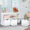 Image de IDMARKET Meuble de rangement enfant MANA en bois blanc 3 tiroirs cubes sur roulettes