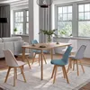 Image de IDMARKET Lot de 6 chaises de salle à manger SARA scandinaves pastel rose blanc gris clair x2 bleu x2