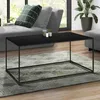 Image de IDMARKET Table basse rectangulaire DAVIS 113 cm en métal noir mat design industriel