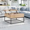 Image de IDMARKET Table basse plateau relevable carrée DETROIT design industriel