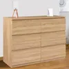 Image de IDMARKET Commode 6 tiroirs TOMI 110 cm bois façon hêtre