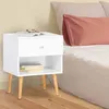 Image de IDMARKET Lot de 2 tables de chevet EMMIE scandinaves 1 tiroir avec niche blanc